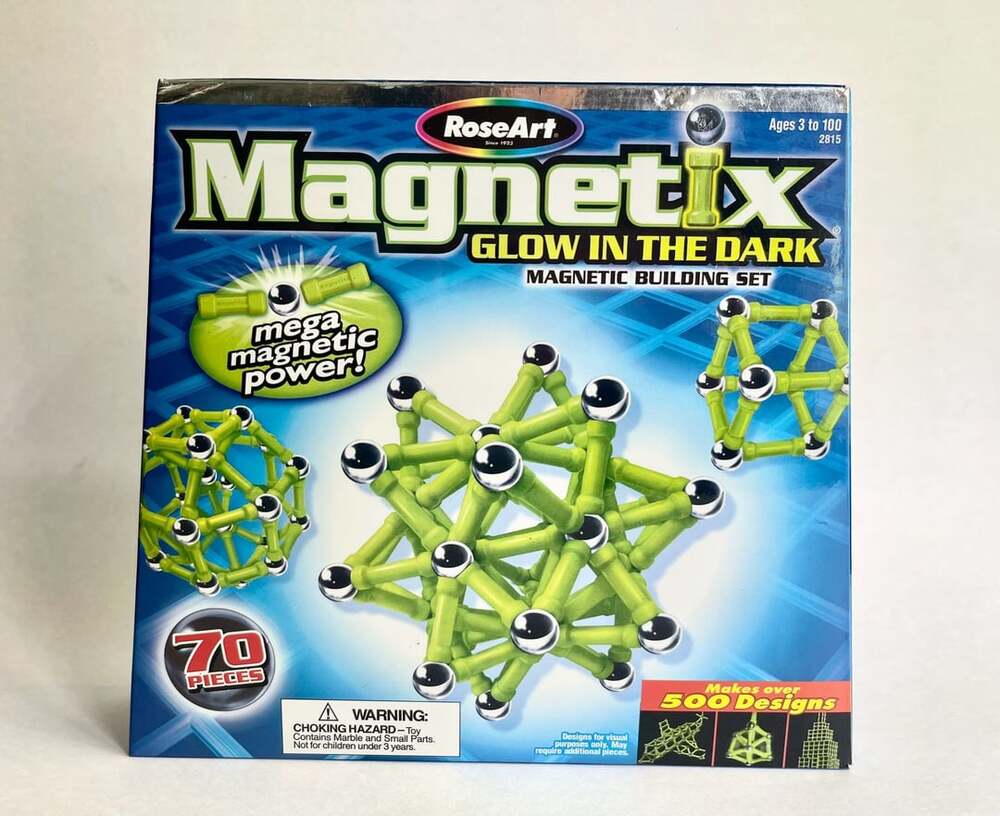 RoseArt Magnetix Glow In The Dark Magnetic Building Set 70 Pieces